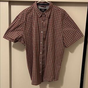 Men's Plaid Button Down Shirt - Red and White